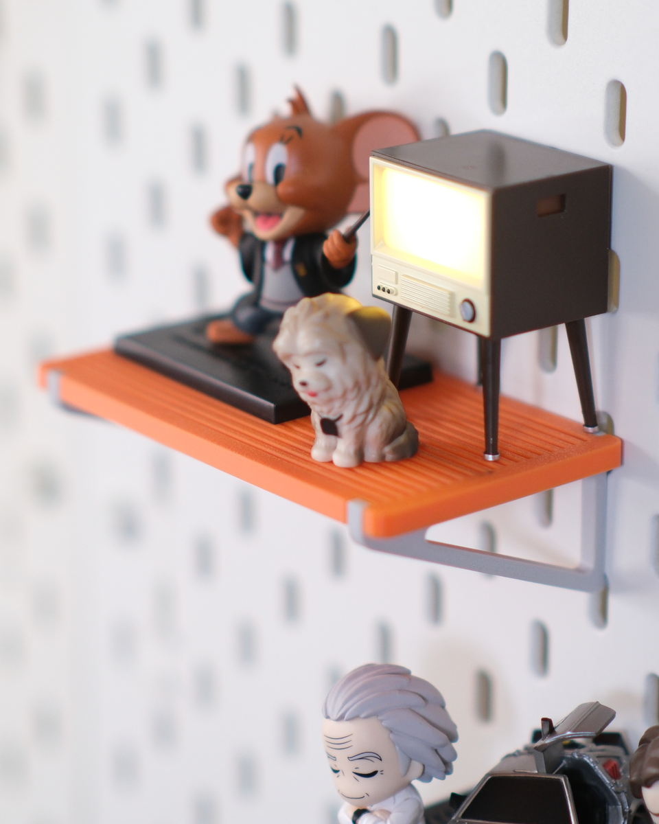 Ikea Skadis Minimal Toy Display Shelf – Snap‑on Pegboard Shelf For Mini Figures - thumbnail 8